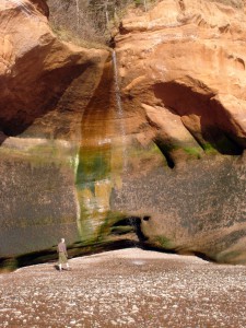 Cool waterfall on to the beach at Five Islands Provincial Park