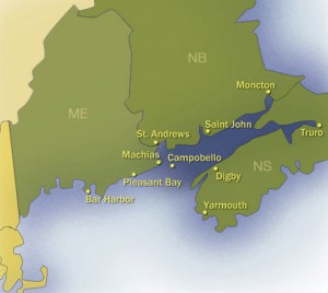 Map of Bay of Fundy Communities