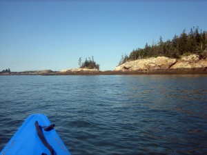 Kayaking around Frye Island