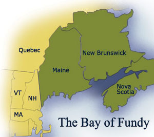 Map of the Bay of Fundy
